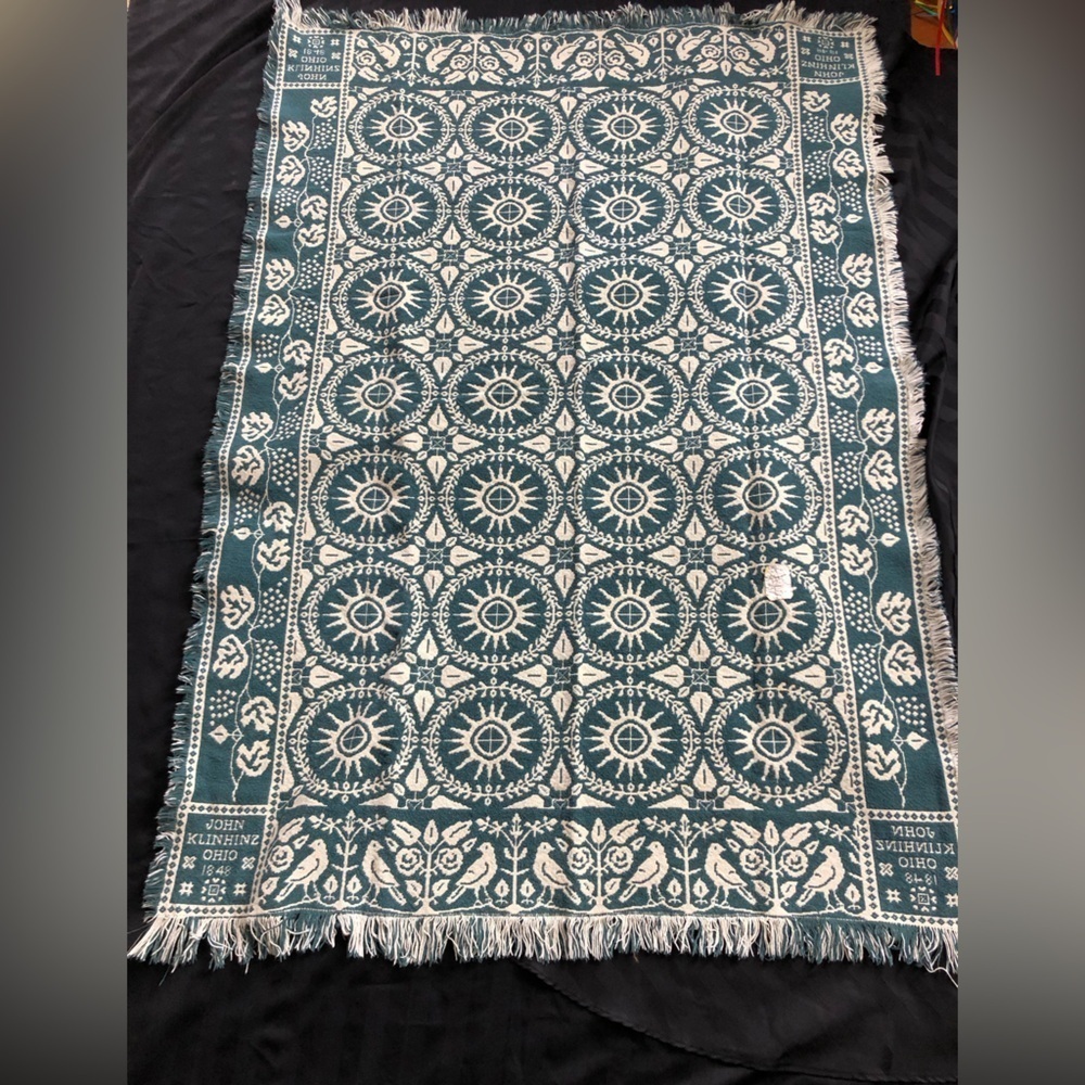 Vtg Reproduction Jacquard Throw - Picture 4 of 9
